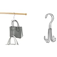 iDesign Perchas Ahorra Espacio Para El Armario- Organizador De Bolsos Grande De Metal- Organizador Colgante Con 6…